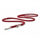 Maul Ledermanufaktur Lederleine Rundgen&auml;ht Rot/Silber L&auml;nge 2m / St&auml;rke 10mm