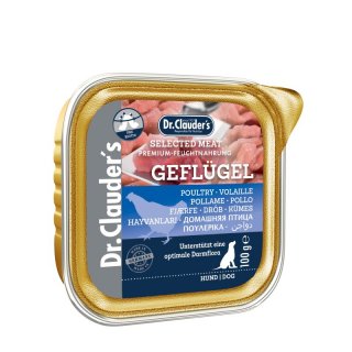 Dr.Clauder´s Hunde Nassfutter Selected Prebiotics Schälchen Geflügel