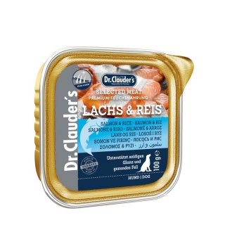 Dr.Clauder´s Hunde Nassfutter Selected Hair & Skin Schälchen Lachs & Reis