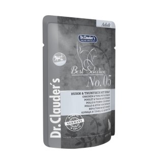 Dr.Clauder´s Katzen Nassfutter Best Selection No 5 Huhn & Thunfisch mit Spinat 85g