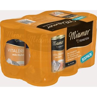 Miamor Katzen Trinkfein Vitaldrink Sixpack Huhn 6x135ml