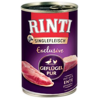 Rinti Hunde Nassfutter Dose Singlefleisch Exclusive 400g Geflügel