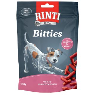 Rinti Hunde Snacks Beutel Bitties 100g Ente mit Ananas & Kiwi