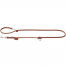 Hunter Verstellbare F&uuml;hrleine Round &amp; Soft M&uuml;nchen Cognac L&auml;nge max. 200 cm | Durchmesser 1,0 cm