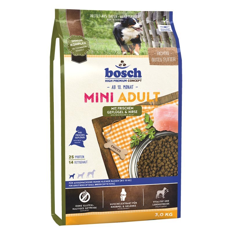 Bosch Hunde Trockenfutter HPC Mini Adult Geflügel & Hirse 3kg