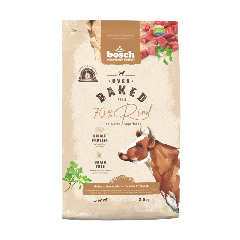 Thumbnail - Bosch Hunde Trockenfutter HPC Oven Baked Adult Rind 2,5kg