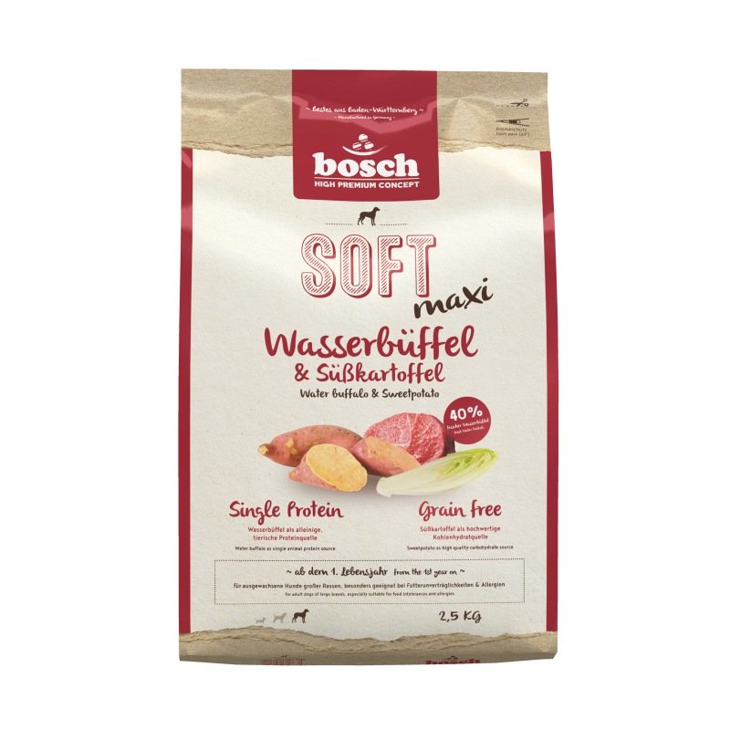 Thumbnail - Bosch Hunde Trockenfutter HPC Soft Maxi Adult Wasserbüffel & Süßkartoffel 4x2,5kg