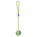 Flamingo Hundespielzeug Zerrseil + Ball Tofla Blau/Gelb...