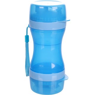 Flamingo Reisebecher 2-in-1 Bassie für Futter und Wasser Blau 9,5x8,5x21cm