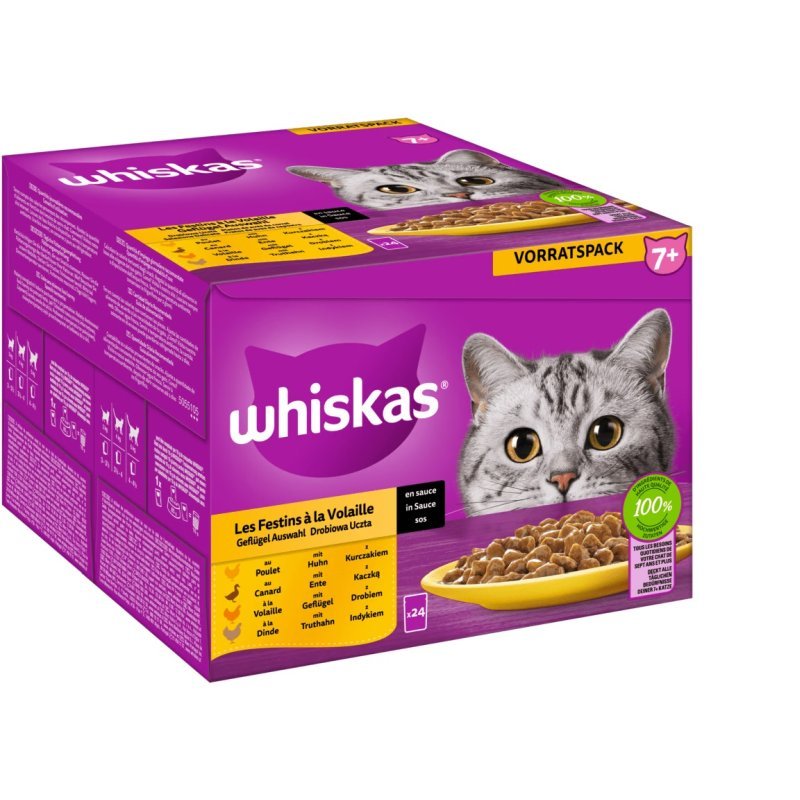 Whiskas Katzen Nassfutter Portionsbeutel in Sauce Multipack 7 jetz