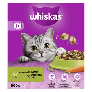 Whiskas Katzen Trockenfutter Adult 1+ Lamm 5 x 800 g