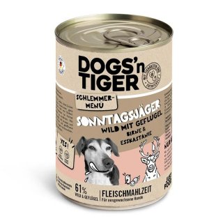 Dogs'n Tiger Hunde Nassfutter Sonntagsjäger Wild & Geflügel