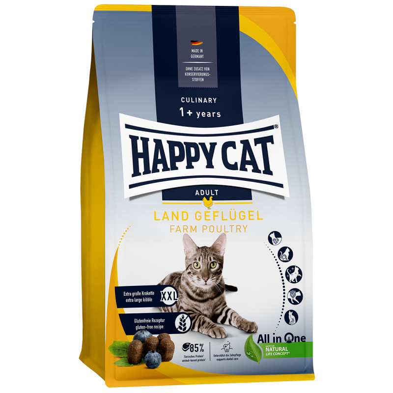 Happy Cat Katzen Trockenfutter Culinary Land Geflügel 4 kg