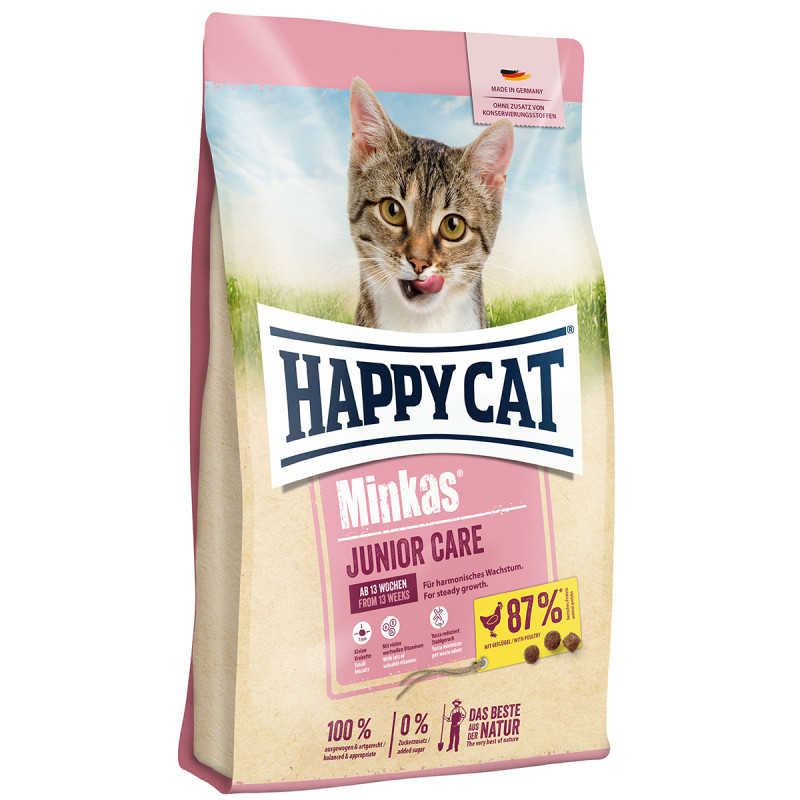 Happy Cat Katzen Trockenfutter Minkas Junior Geflügel 10 kg