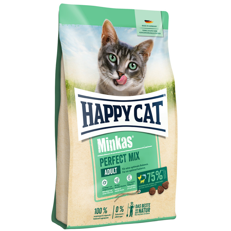 Happy Cat Katzen Trockenfutter Minkas Perfect Mix Geflügel 10 kg