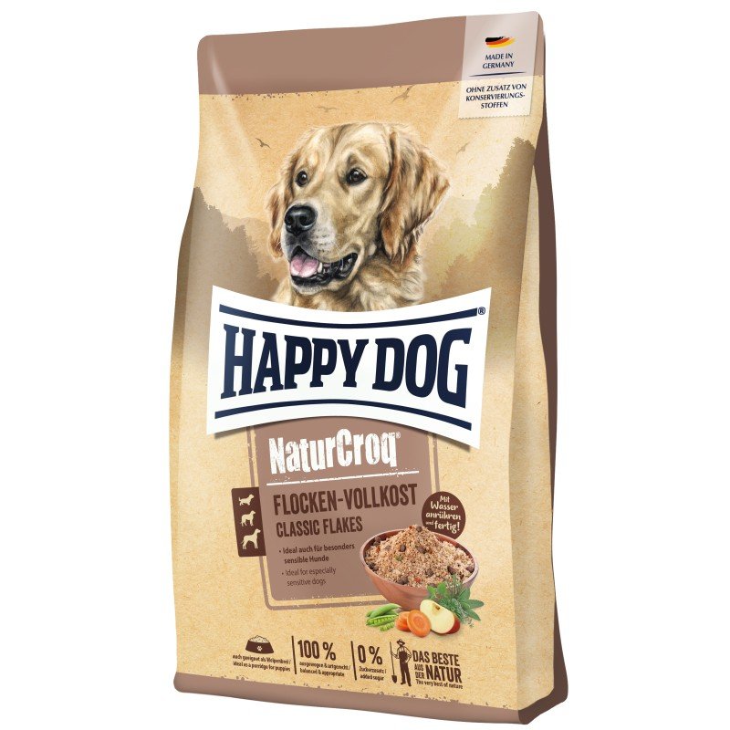 Happy Dog Hunde Trockenfutter NaturCroq Flocken Vollkost 1,5 kg x 4 Stk.