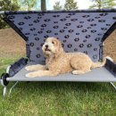 Disc-O-Bed Dog-Bed Mobiles Hundebett mit Sonnendach + Futternapf Set S