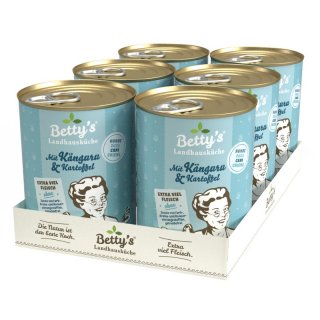 Betty´s Landhausküche Hunde Nassfutter Känguru & Kartoffel 6 x 400g