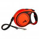 Flexi Hundeleine XTREME Gurt Schwarz / Orange L 8m 55kg
