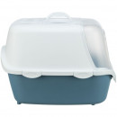 Trixie Katzentoilette Vico Open Top, mit Haube Blau/Wei&szlig;