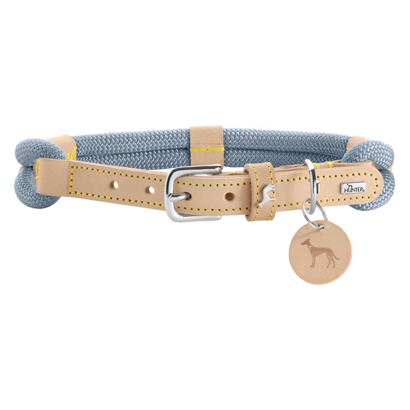 Thumbnail - Hunter Hunde Halsband Malia Taubenblau/Natur S-M 50