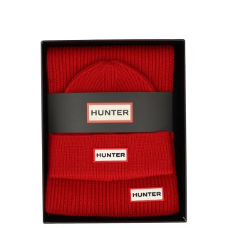 Hunter Boots Unisex Set Mütze/Schal Jura Rot