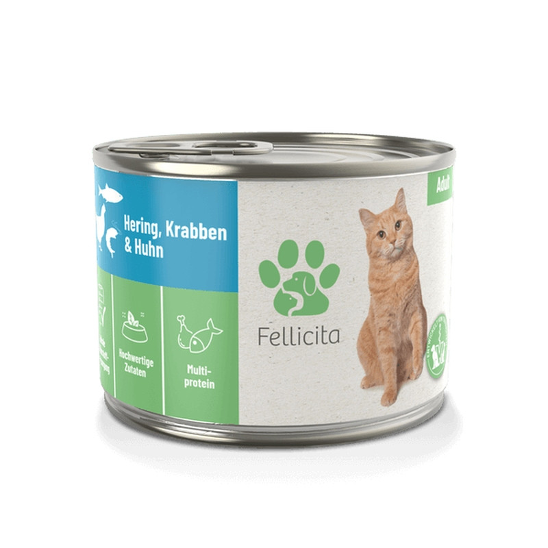 Fellicita Cat Nassfutter Hering, Krabben & Huhn 6x400g