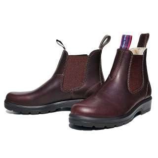 Blue Heeler Damen Chelsea Boots Brisbane mit Lammfell Dunkelbraun 39