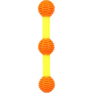 Flamingo Hundespielzeug Stick mit 3 Bällen HS Lipa TPU L Gelb/Orange 33,5x6,5x6,5cm