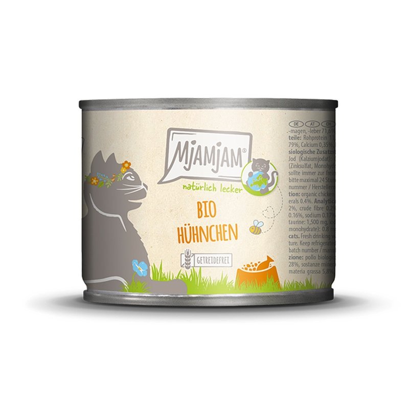 Mjamjam Katzen Nassfutter BIO Hühnchen 1x200g