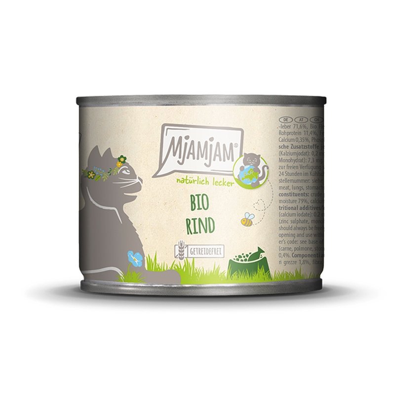 Mjamjam Katzen Nassfutter BIO Rind 6x400g