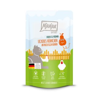 Mjamjam Katzen Nassfutter Chicks & Friends leckeres Hühnchen an fruchtigen Birnen