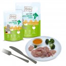 Mjamjam Katzen Nassfutter Chicks &amp; Friends saftiges H&uuml;hnchen an Brokkoli 6x300g