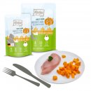 Mjamjam Katzen Nassfutter Chicks &amp; Friends fabelhaftes Huhn an ged&auml;mpftem K&uuml;rbis