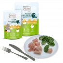 Mjamjam Katzen Nassfutter Chicks &amp; Friends saftiges H&uuml;hnchen an ged&auml;mpftem Spinat