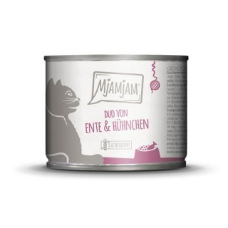 Mjamjam Katzen Nassfutter DUO Ente & Hühnchen & Möhrchen