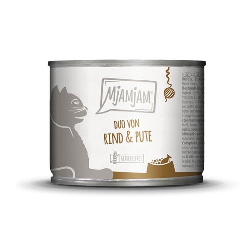 Mjamjam Katzen Nassfutter DUO Rind & Pute & Kürbis 1x200g