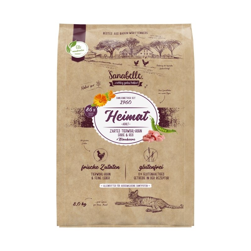 Sanabelle HEIMAT Katzen Trockenfutter Adult mit Tierwohl-Huhn 1x8kg