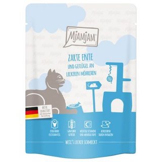 Mjamjam Katzen Nassfutter zarte Ente & Geflügel an leckeren Möhrchen