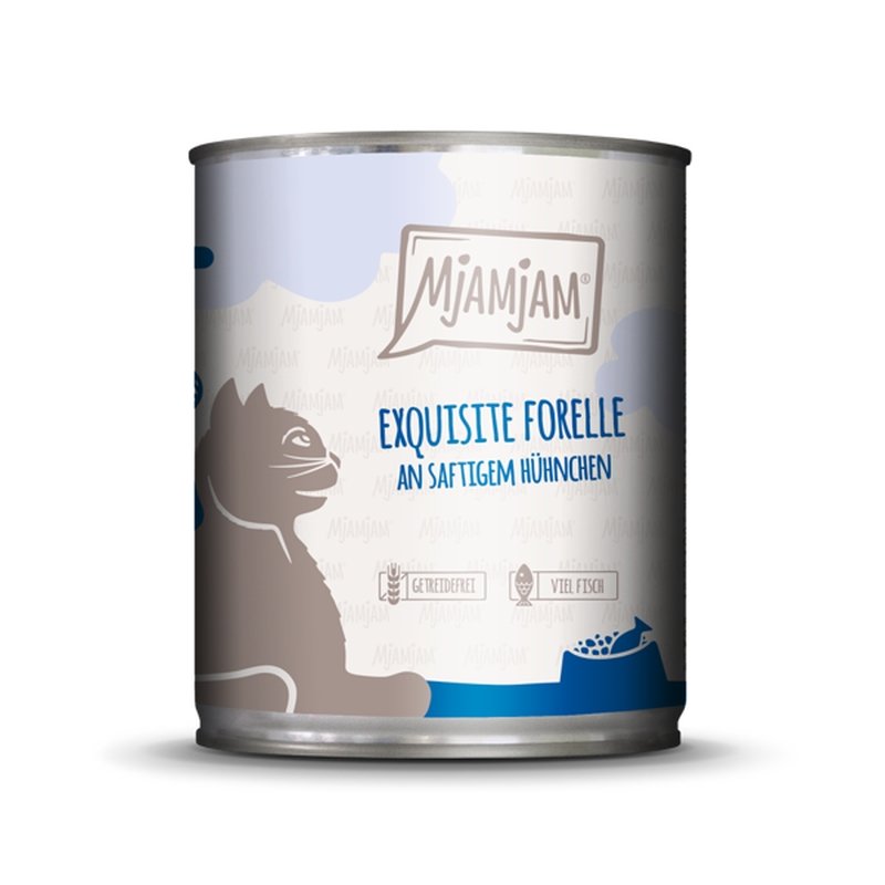 Mjamjam Katzen Nassfutter Quetschie - exquisite Forelle an saftigem Hühnchen 6x800g