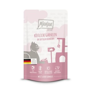 Mjamjam Katzen Nassfutter köstliche Garnelen an saftigem Huhn