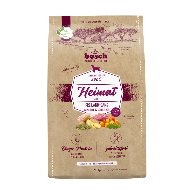 Bosch Heimat Hunde Trockenfutter Adult mit frischer Freiland-Gans 12kg
