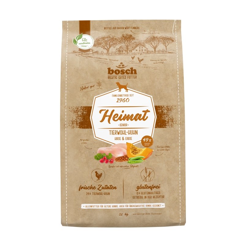 Bosch Heimat Hunde Trockenfutter Senior Tierwohl-Huhn 12kg