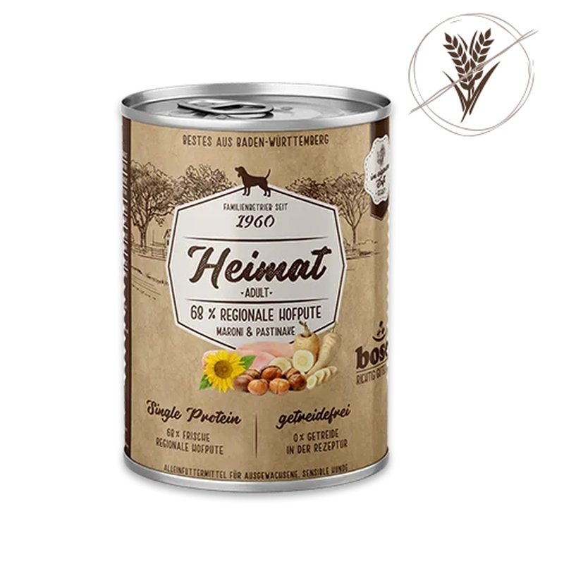 Bosch Heimat Hunde Nassfutter Adult mit 68% regionaler Hofpute 12x400g