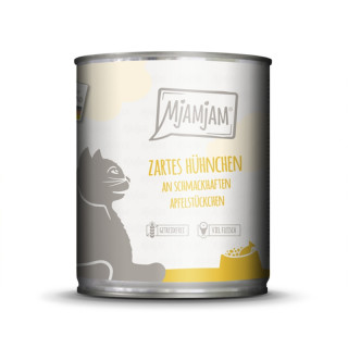 Mjamjam Katzen Nassfutter Cat - Huhn & Apfel 6x800g