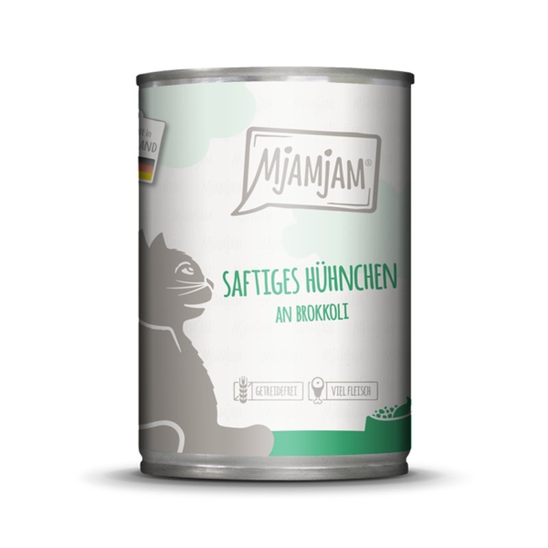 Mjamjam Katzen Nassfutter Katze Hühnchen & Brokkoli 1x400g