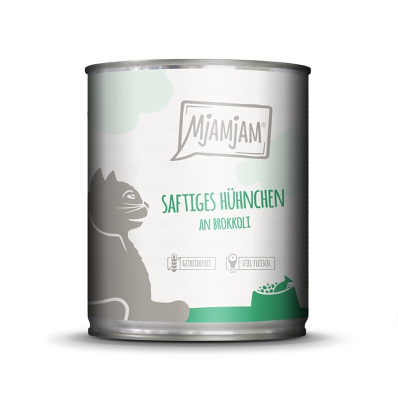 Mjamjam Katzen Nassfutter Katze Hühnchen & Brokkoli 1x800g