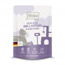 Mjamjam Katzen Nassfutter DUO von saftigem H&uuml;hnchen &amp; Kaninchen an ged&auml;mpftem K&uuml;rbis