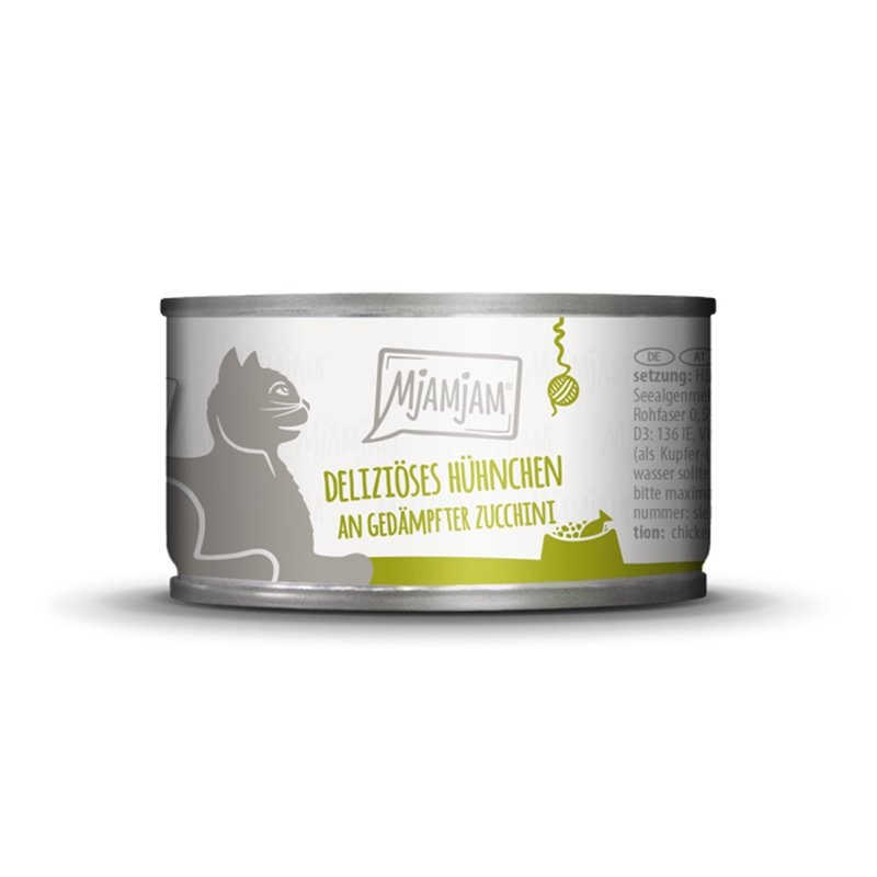 Mjamjam Katzen Nassfutter Huhn & Zucchini 6x100g