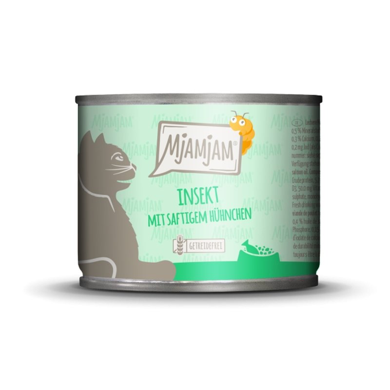 Mjamjam Katzen NassfutterInsekt mit saftigem Hühnchen 6x200g